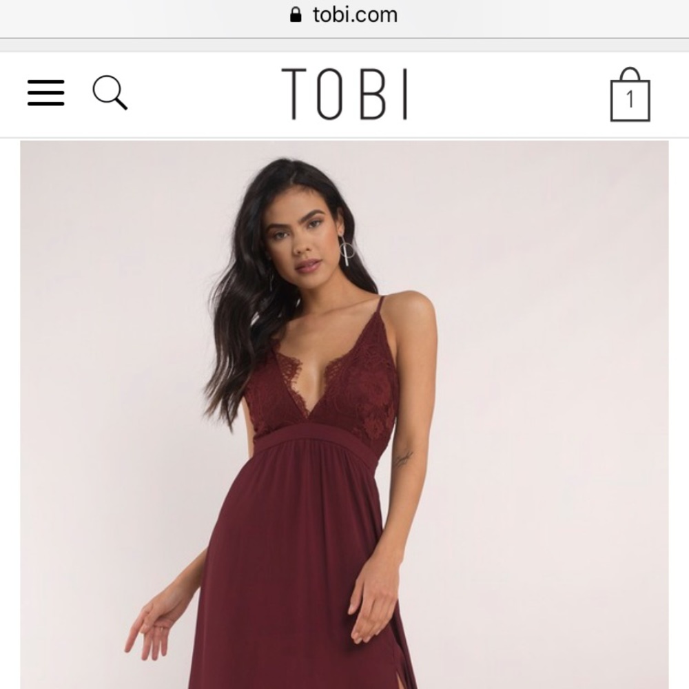 OPPOSITES ATTRACT WINE LACE MAXI DRESS